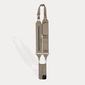 Bandolier Billie Genuine Leather Utility Crossbody Case in Greige iPhone 12 Pro